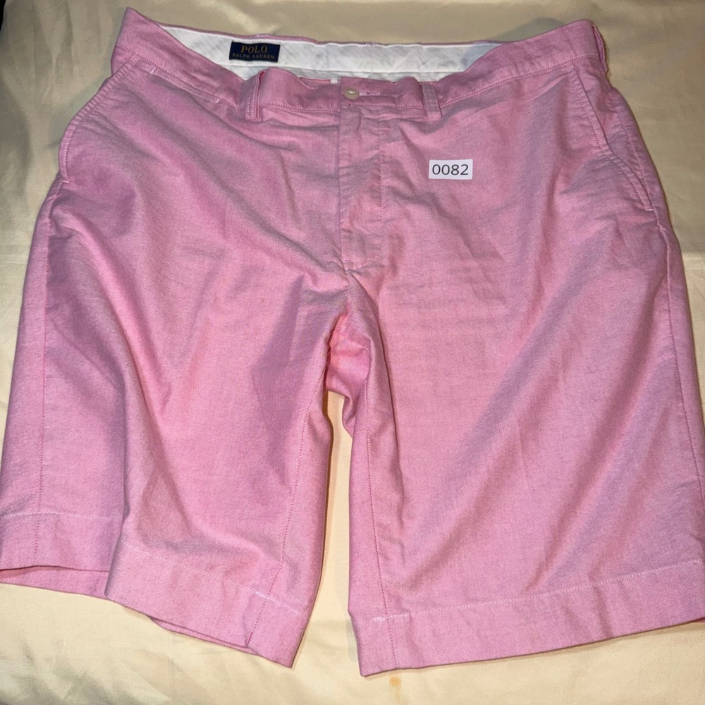 Polo Ralph Lauren Mens Pink Oxford Chino Shorts Size 38 Cotton Summer Classic